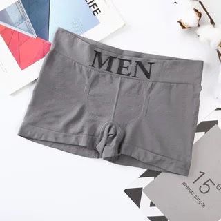 [ LINGERIE MASTER ] - (C-14) Boxer Seamless Celana dalam Pria Pakaian dalam yang nyaman bernapas Impor high quality-C-14 Gray