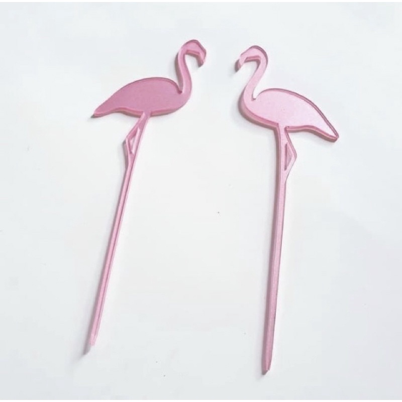 Cake topper/ hiasan kue ulang tahun - FLAMINGO - Topper Akrilic