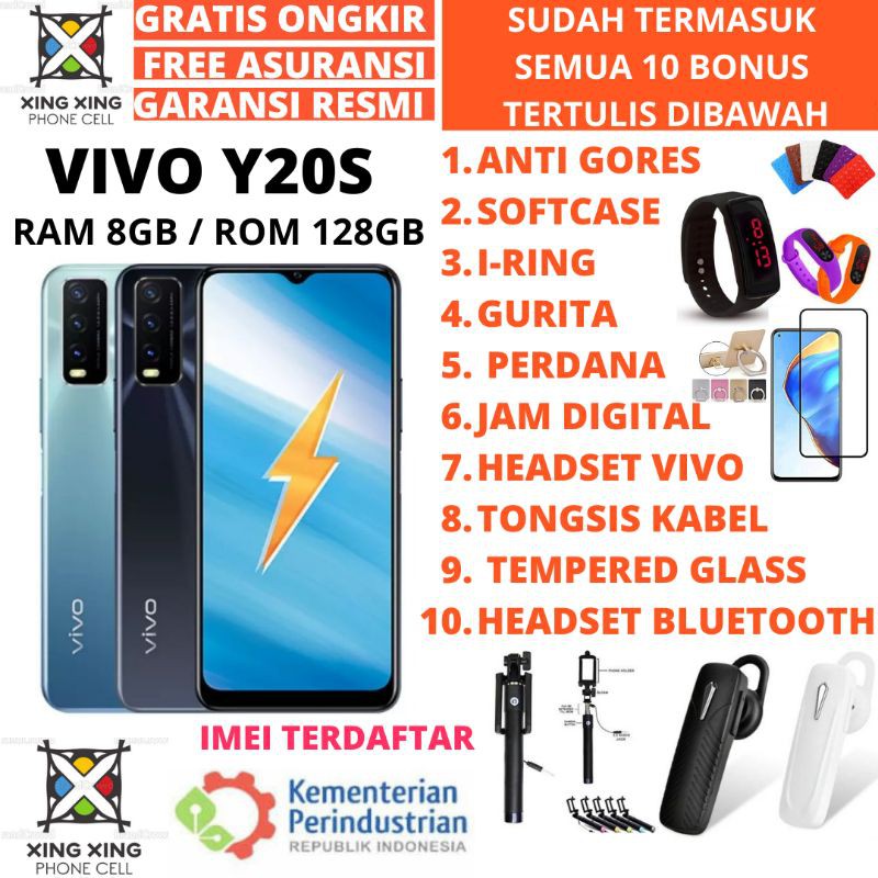 Promo Cuci Gudang Hp  VIVO Y20S G &amp; Y20SG 8/128 RAM 8GB ROM 128GB GRANSI RESMI - HP VIVO Y30 Y20S