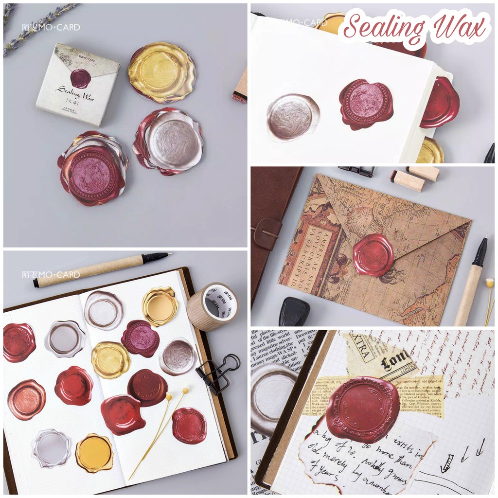 45pcs Aesthetic Stiker Box Lucu Murah Dekorasi Hias Diary/Journal/Scrapbook/DIY-Sealing Wax