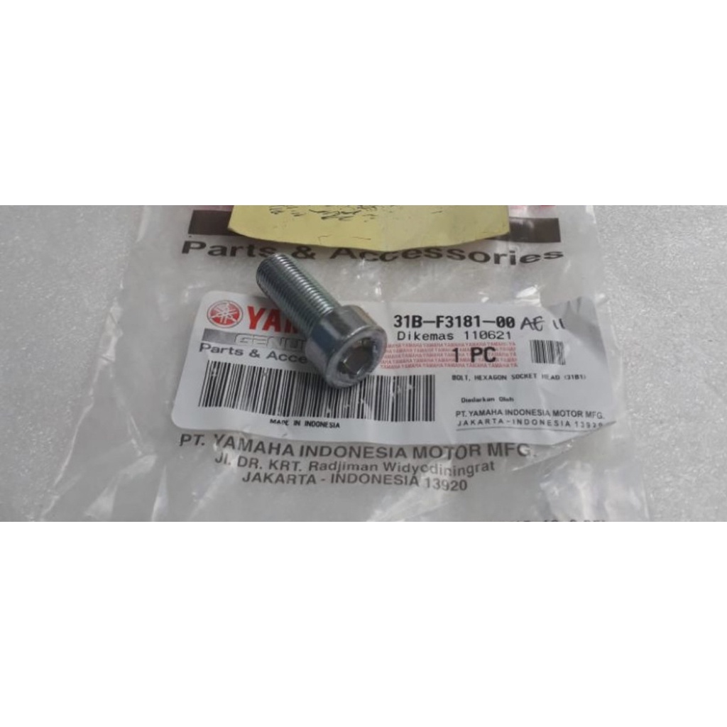 Bolt hexagon socket head baut tabung shock depan bawah yamaha xmax r15 vega zr ori ygp 31B-F3181-00