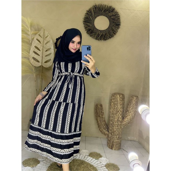 GAMIS RANTAI Bahan rayon viscose premium Ori