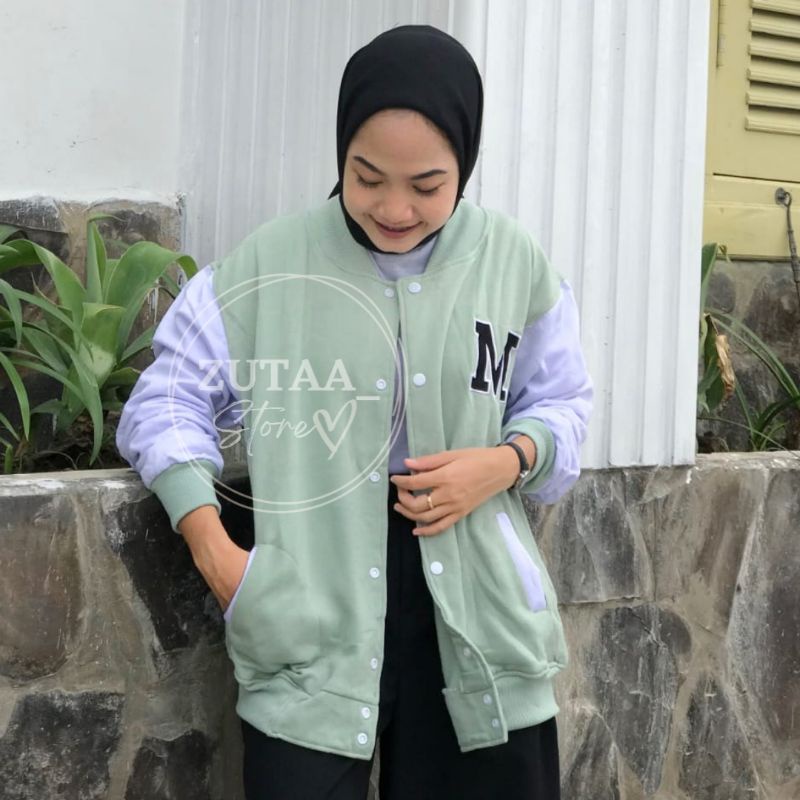 M BASEBALL XXL JAKET OVERSIZE JUMBO KOREAN STYLE BORDIR