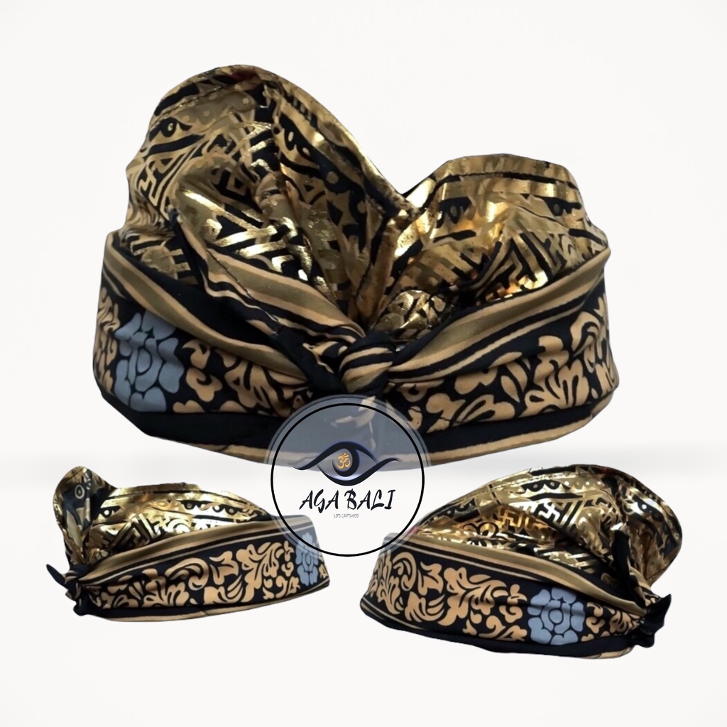 Udeng Bali Jadi Batik Patra HITAM GOLD SERI U006.ag