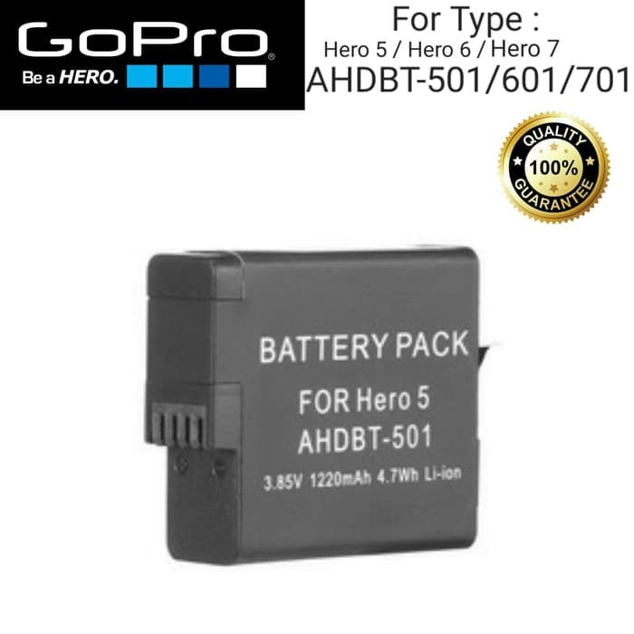 Baterai Original GoPro Replacement Hero 5 , Hero 6 , Hero 7 AHDBT-501