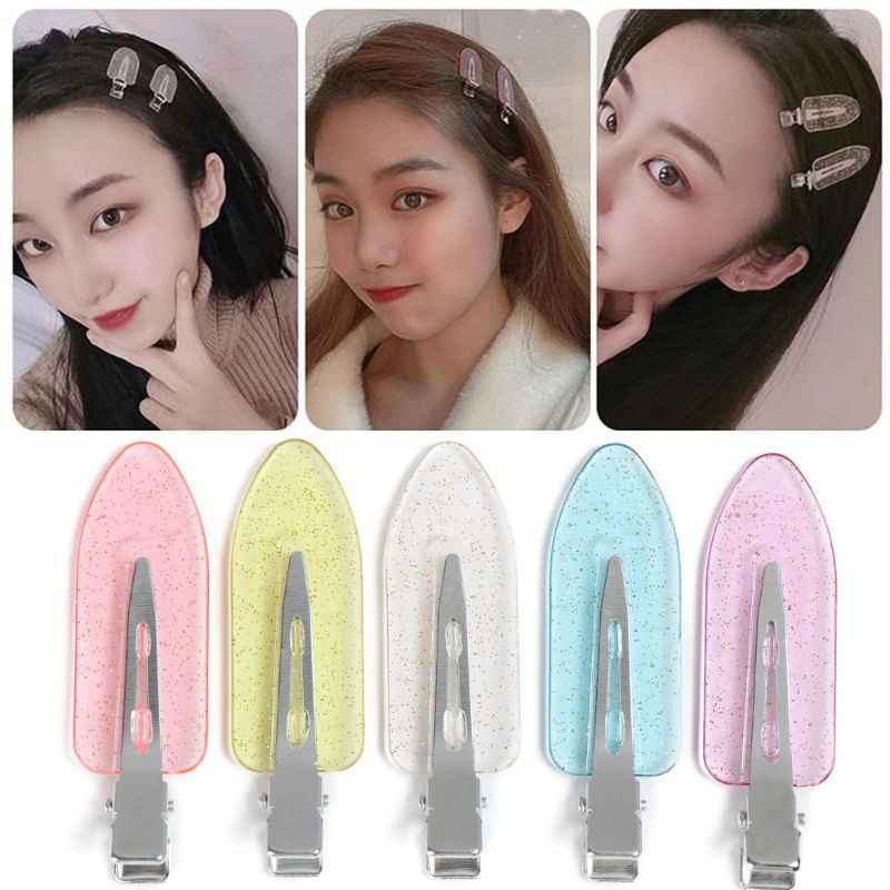 FerenHongXia 4Pcs/Set Seamless Japan Fashion Wide Resin Transparent Candy Color Hair Clips