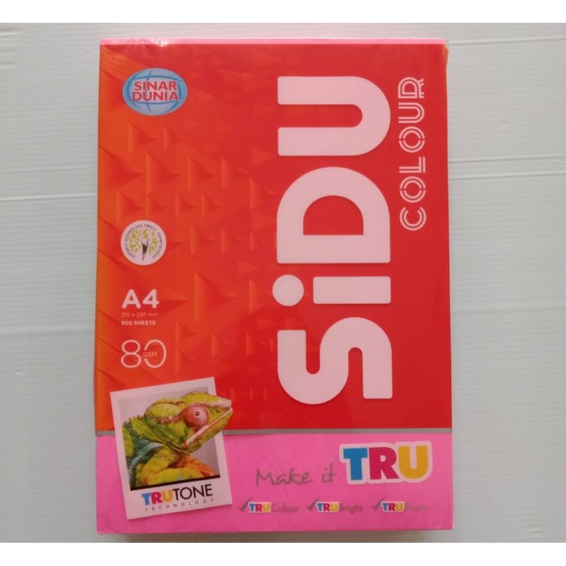 KERTAS HVS WARNA A4 80 GRAM SIDU