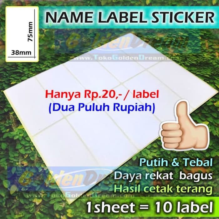 

vstk35 Sticker Label 38x75 mm Stiker Undangan Nama Alamat Amplop