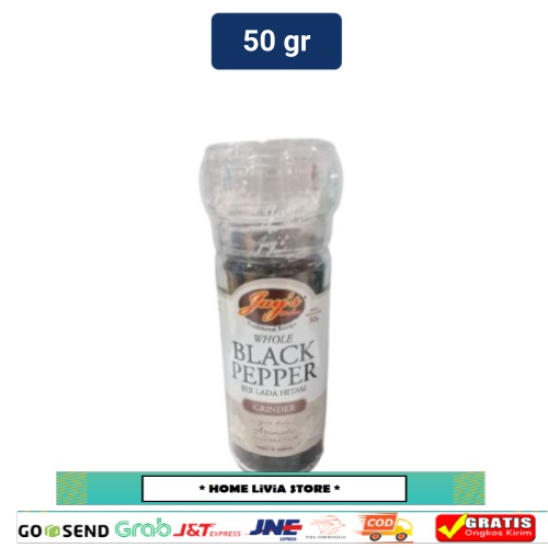 

Jay's Kitchen Whole Black Pepper Grinder 50 gr