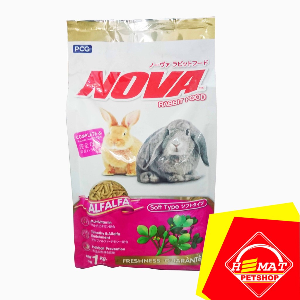 Nova Alfalfa 1 Kg / Rabbit Food 1 Kg / Freshpack / makanan kelinci 1 kg