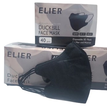 bosson elier masker duckbill premium / duckbill bosson hitam isi 40 pcs dan putih isi 20 pcs