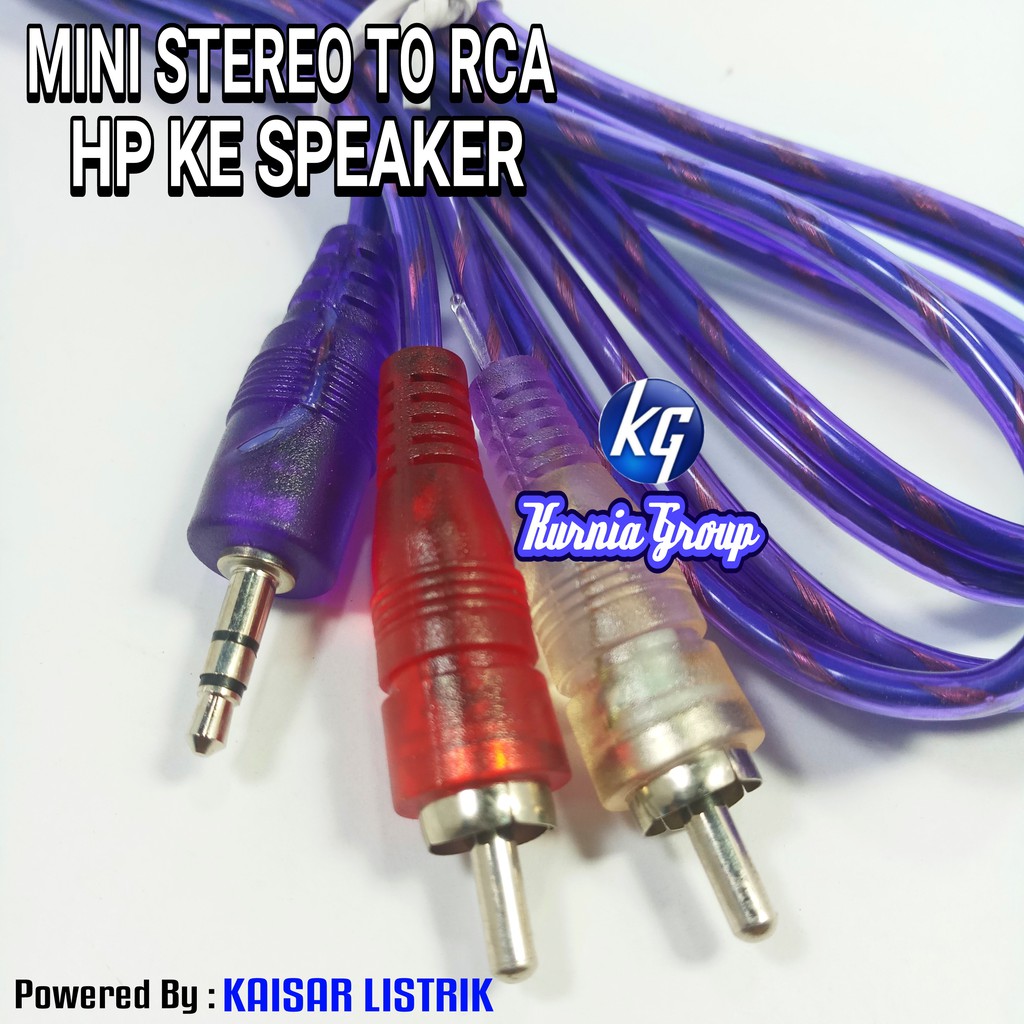 KABEL RCA 2-1 TO STEREO HP KE SPEAKER AUDIO JEK 21 KABEL RCA TO MINI STEREO  LAPTOP KE SPEAKER AKTIF