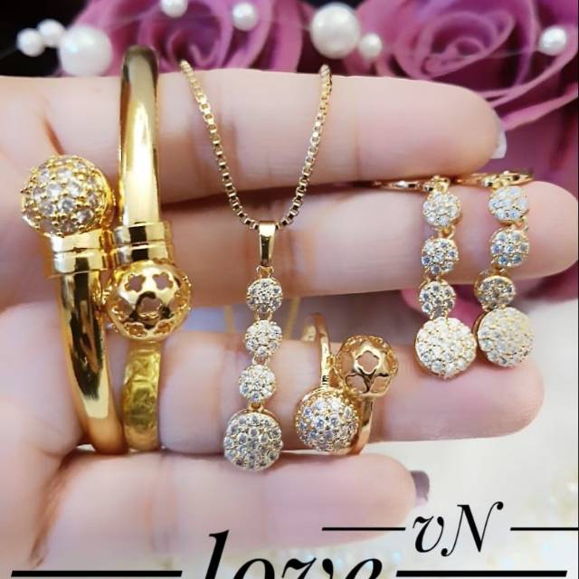 xuping set perhiasan lapis emas 24k 2825k