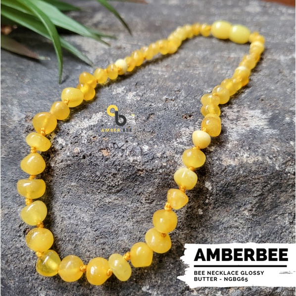 Kalung Amber Anak Tumbuh Gigi Premium Glossy Butter NGB65 By Amber Bee