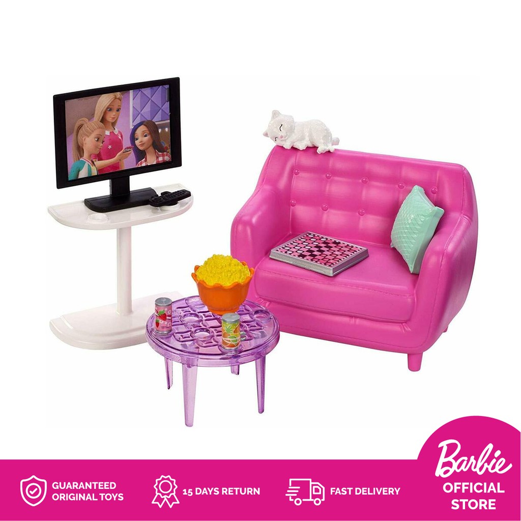 barbie movie night playset