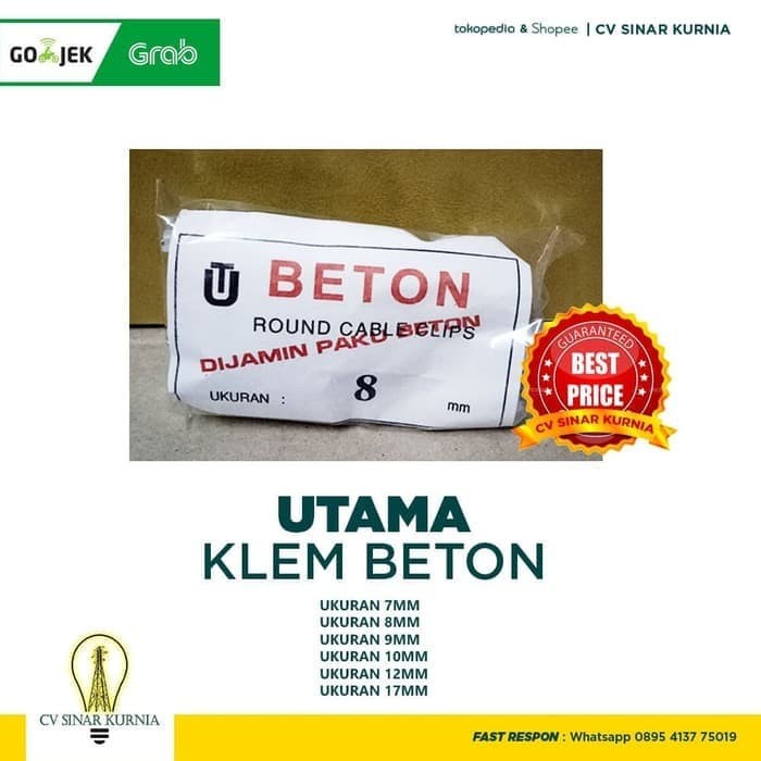 Klem Beton Ukuran 12 mm Merk Utama ASLI