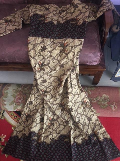 Cod Bayar Ditempat Majujaya Batik - Gamis Batik Modern - Gamis Batik Size Jumbo Ld 110 Ld 120 - G315