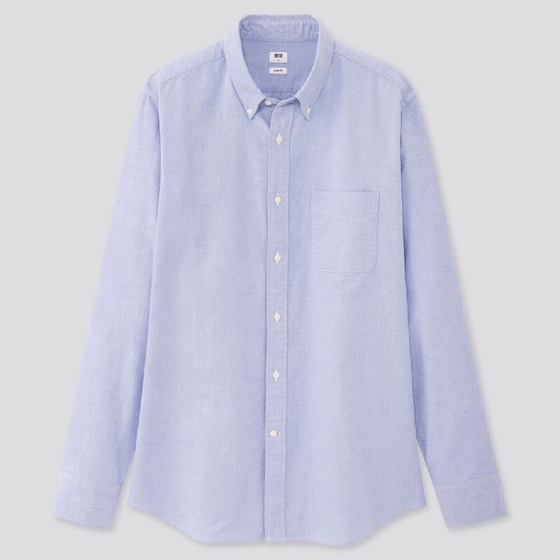 UNIQLO PRIA KEMEJA OXFORD SLIM FIT LENGAN PANJANG