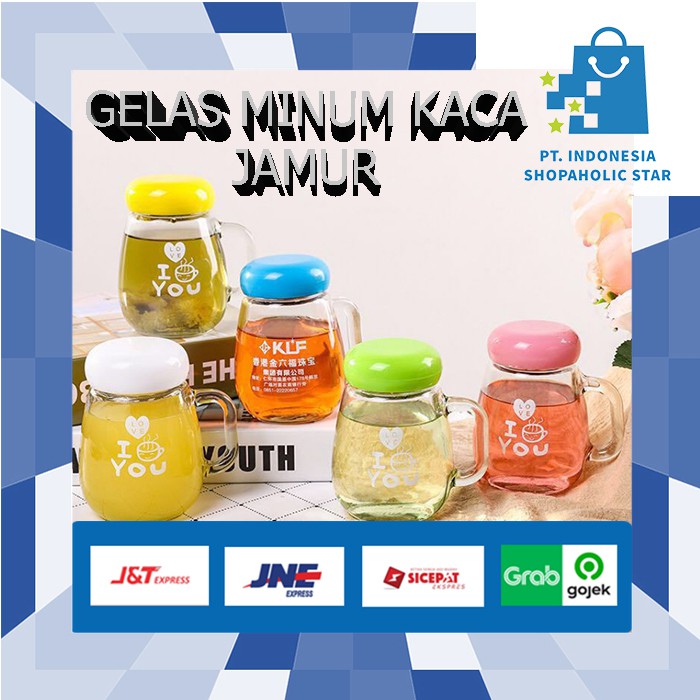 Gelas Minum Kaca Jamur/ Mushroom Glass/ Mug Jamur/Gelas Jamur Saringan AA13