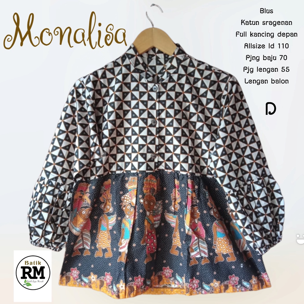 Blus monalisa batik solo atasan kerja