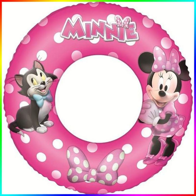 ban renang pelampung bulat minnie disney bestway 91040 swim ring pink