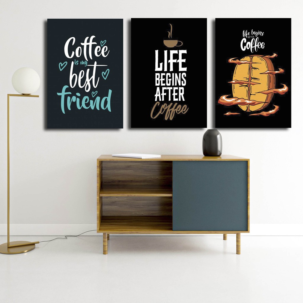 APOLITO (20X30 CM) HIASAN DINDING CAFE KOPI WALLDECOR PAJANGAN CAFE COFFEE QUOTES INSPIRATIONS KOPI CAFE