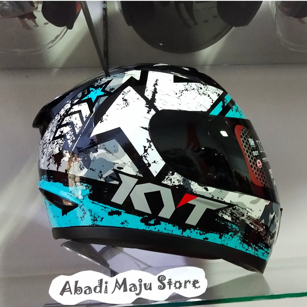 Helm KYT R10 Seri3 Aqua Blue Best Seller original