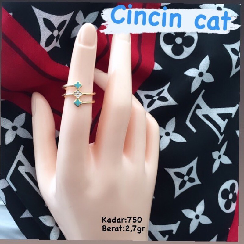 Cincin Emas Cat 750 tua 2,7gr