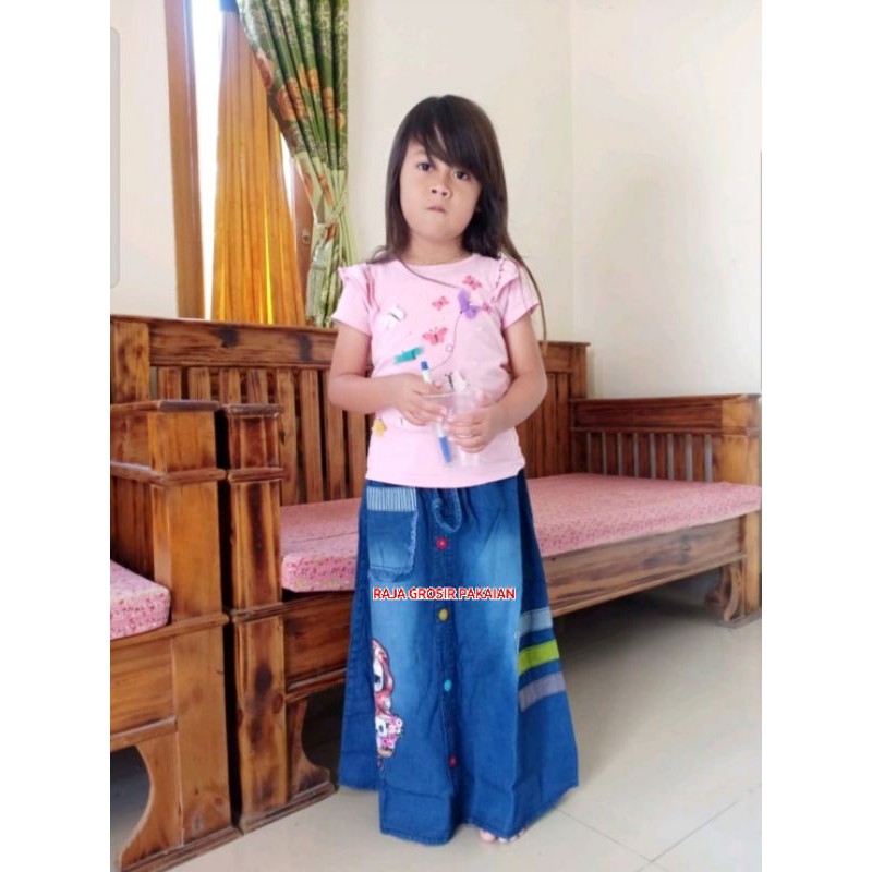 Rok Jeans Anak LED Umur 1-12 Thn/Lampu LED Bisa Menyala/Jeans Premium