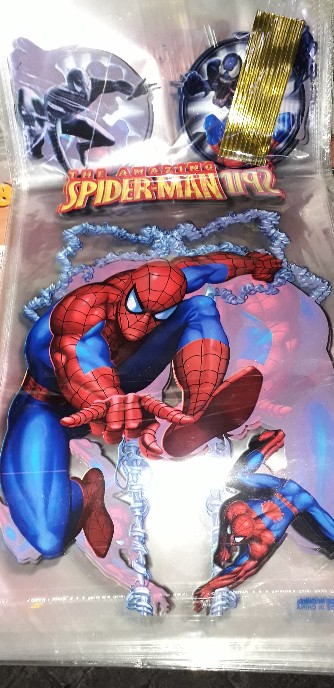 Plastik Snack Chiki Kue Ulang Tahun Spiderman Super Hero Besar 25x50cm Jumbo Big Plastic Hbd Merah