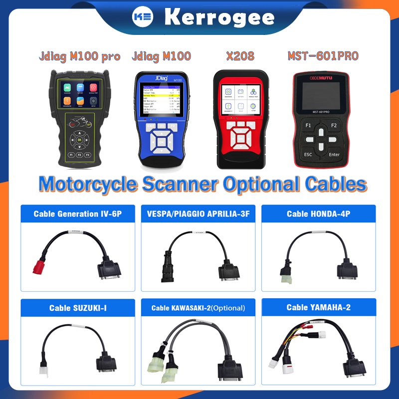 Jdiag M100 / M100 pro Special Test Cable Motor Scanner Kabel injeksi For Connecting non-OBD Brand Motorcycles kerro