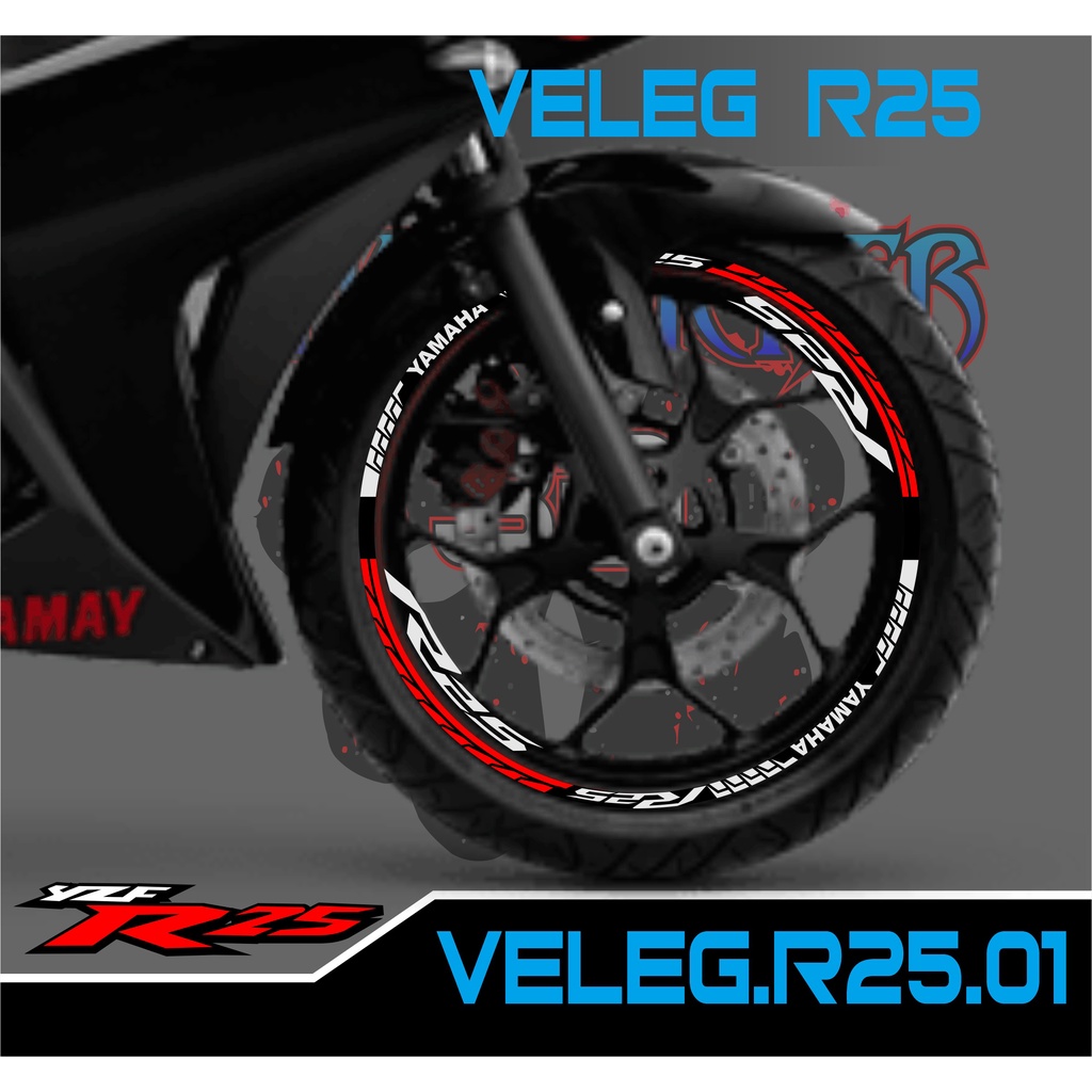 (COD) CUTTING STICKER VELG R25 - STIKER LIS LIST VARIASI BAN/VELG YAMAHA R25 01