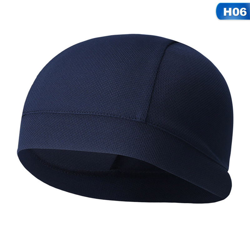 Absorb Sweat Breathable Elastic Riding Skull Cap Solid Color Outdoor Sport Quick-Dry Cycling Cap