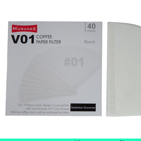 Muranee Paper Filter V01 Flat Bottom Coffee  Kertas Filter Kopi 101 Bleach Unbleach Coffe 1-2 Cups