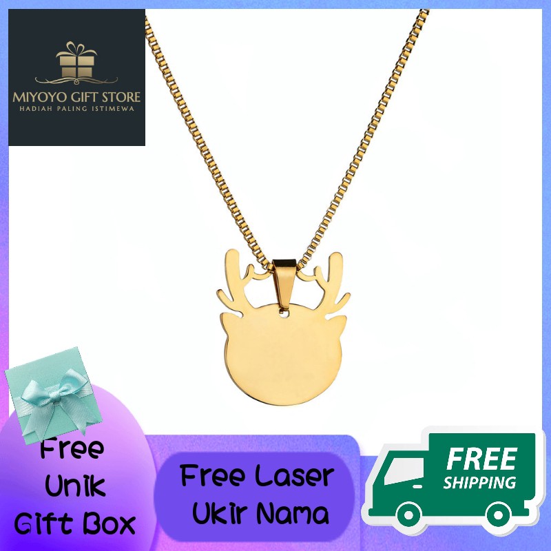 

2020 Kalung Sepcial model Rusa hadiah kado gift anak istimewa bahan baja titanium laser ukir nama