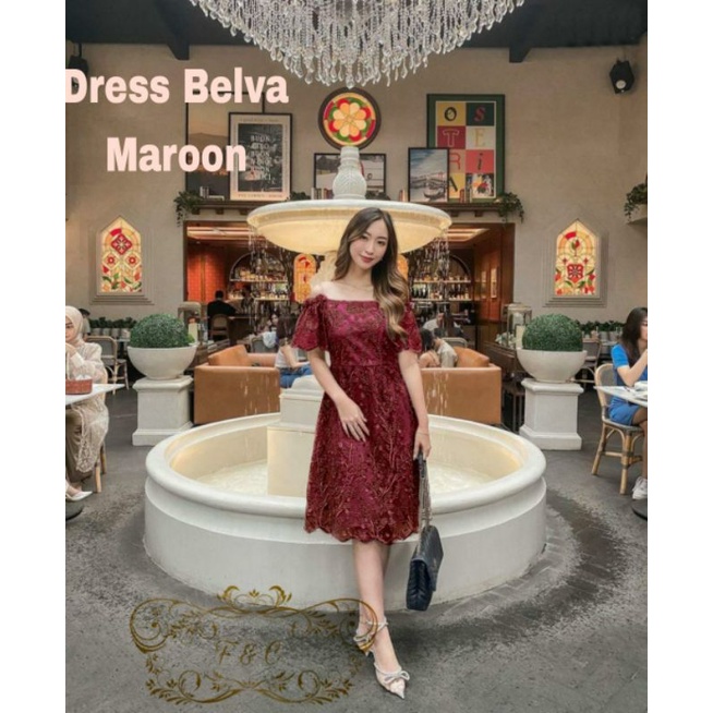 DRESS BELVA MUTIARA, TILE FURING, DRESS MAXY, 3 UKURAN