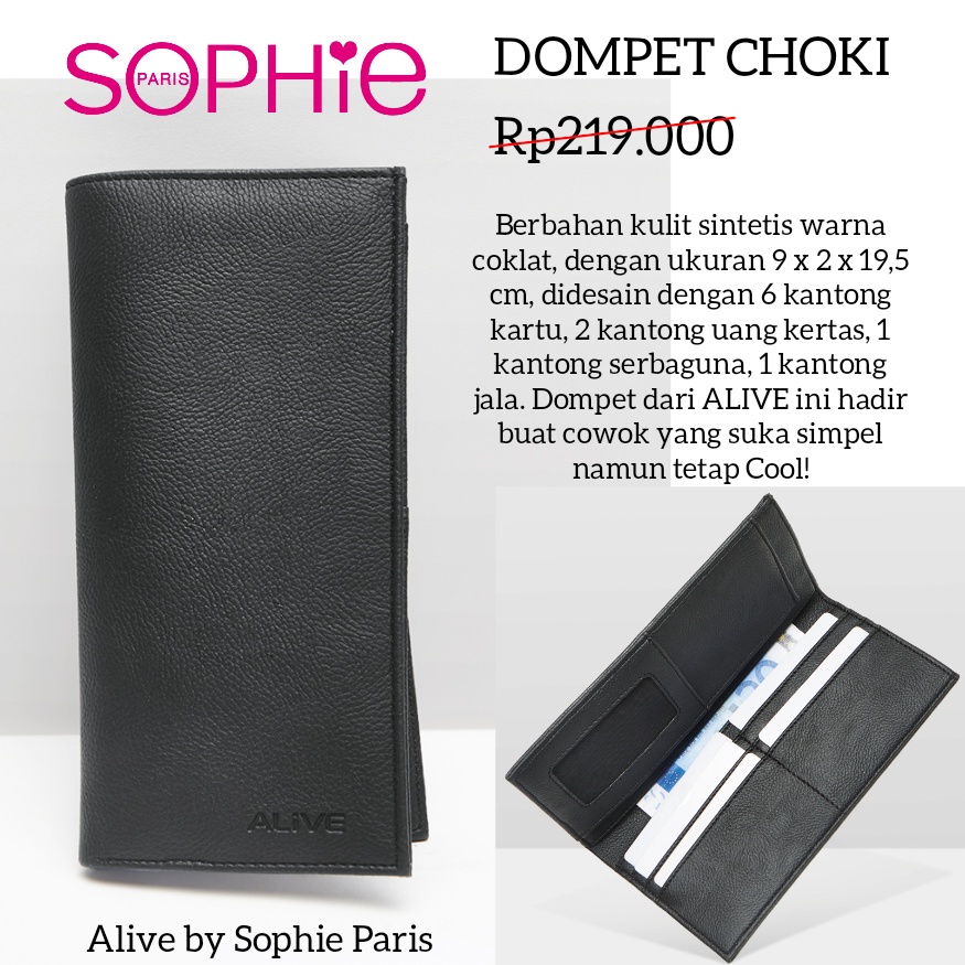 DOMPET CHOKI ALIVE SOPHIE MARTIN PARIS DOMPET COWOK PANJANG HITAM PROMO WALLET