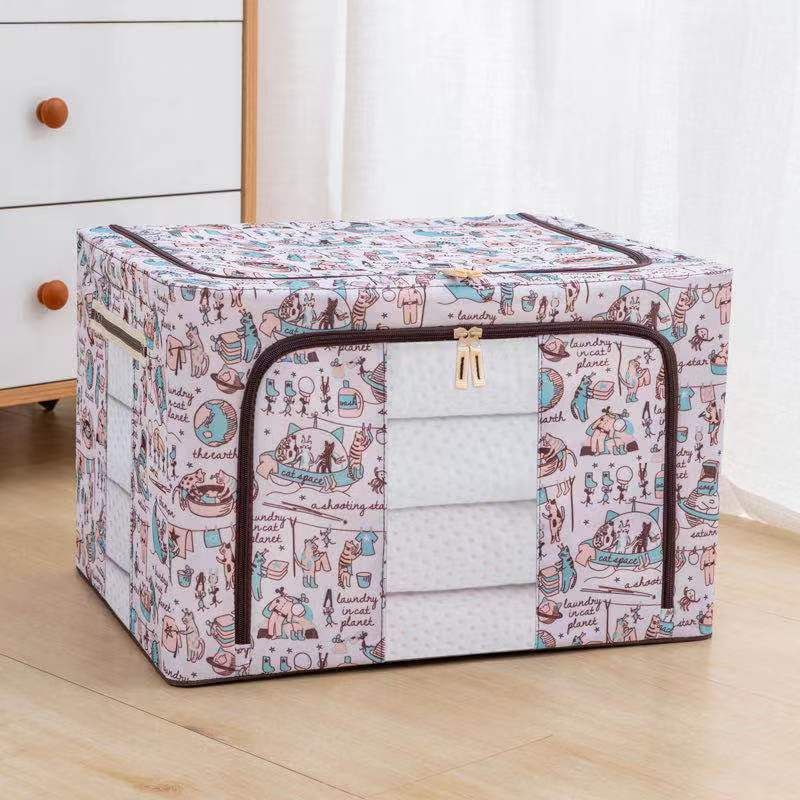 dc88 Tempat Penyimpanan Pakaian Bedcover Mainan / Storage Box 66L frame Baja Double Zipper