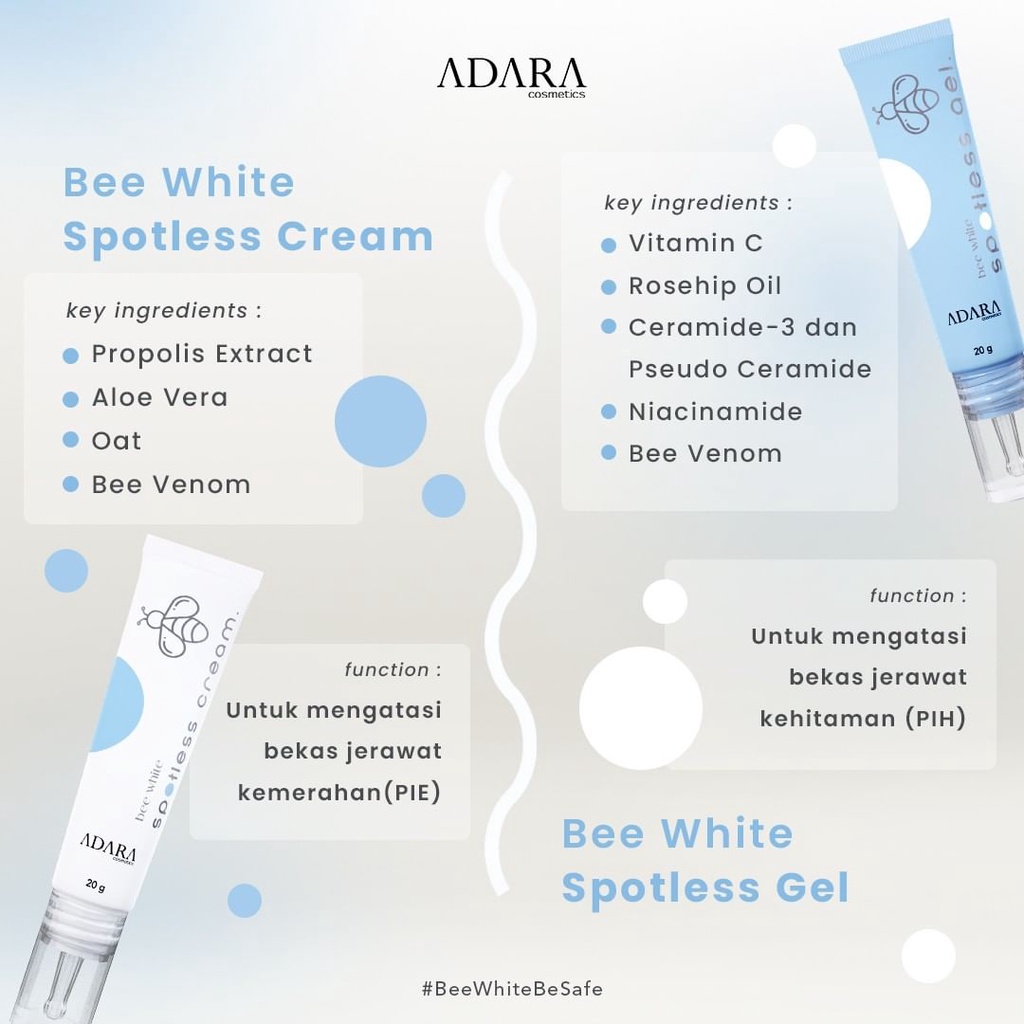 ★ BB ★  ADARA Bee White SERIES | Foam Cleanser - Eye Do Care - Day Cream - Night Cream - Spotless Gel - Spotless Cream