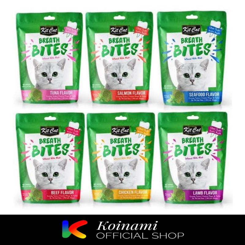 Breath Bites Kit Cat 60gr / Snack kucing / Dental Cat / SIkat Gigi Kucing / Pembersih Gigi Kucing / Makanan Kucing / Kit Cat Denta / Snack Kit Cat