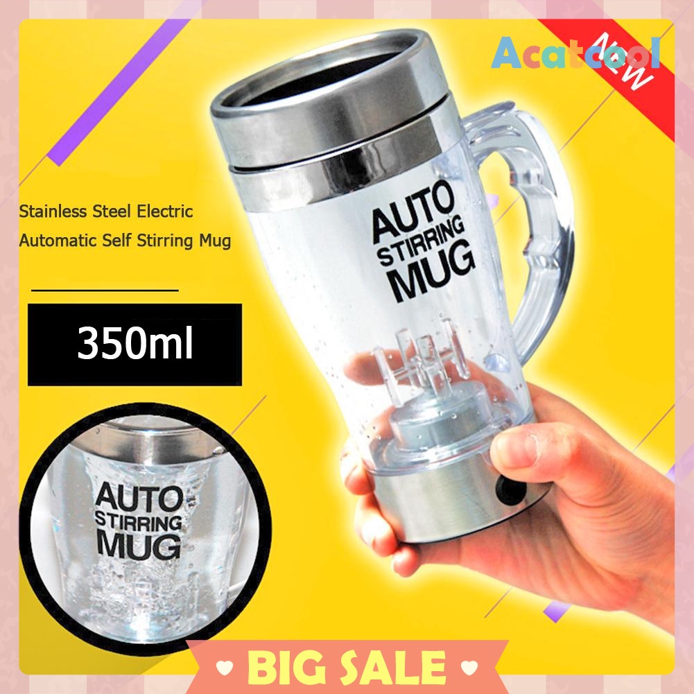 350ml Stainless Steel Electric Automatic Self Stirring Mug Coffee Milk Cup