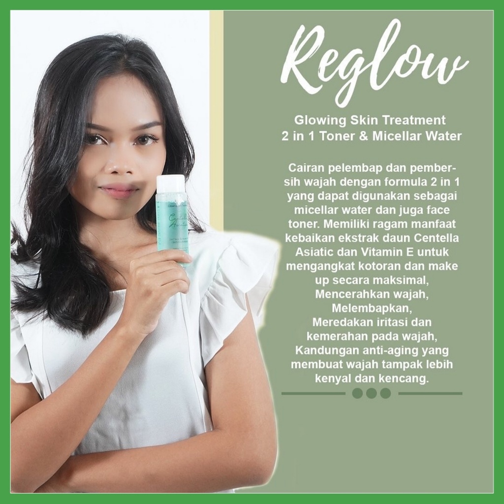 Reglow Toner &amp; Micellar Water Pembersih Muka BPOM Perawatan kulit 100 ml