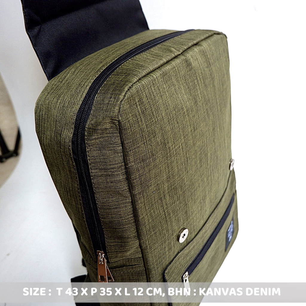 [LOKAL COD GAN] [BERKUALITAS] TAS Ransel Laptop Simpel Stylish BackPack MultiFungsi kantong depan