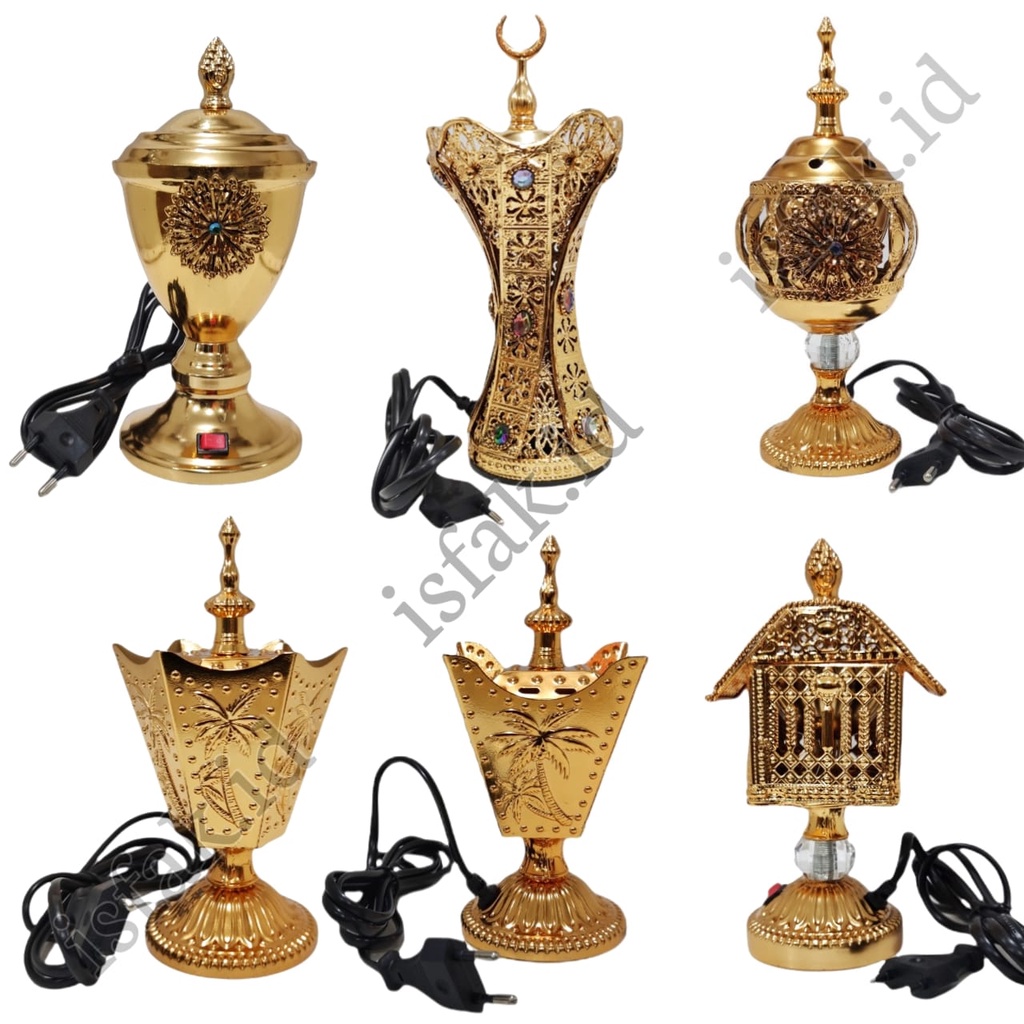 FREE BUKHUR Prapen Buhur Listrik Tempat Bakar Bukhour Elektrik Wadah Dupa Electrik Modern Tungku Aromaterapi Cantik Pendupaan Impor Mabkhara Antik Incense Burner Electric