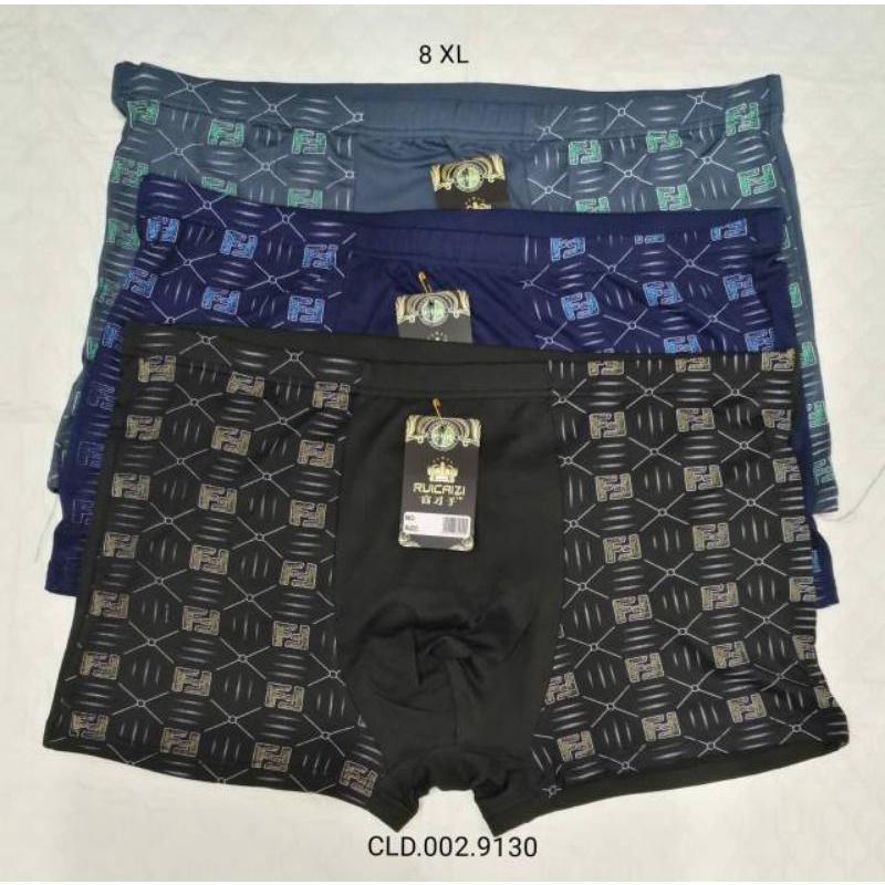 Celana dalam pria boxer karet tipis isi 3pcs / boxer orang gendut street halus  / celana dalam segi empat