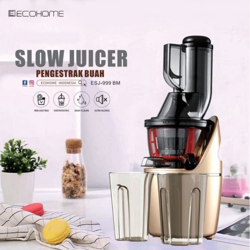 Ecohome Slow Juicer Big Mouth ESJ-999 BM TERBARU ESJ999BM ORIGINAL BERGARANSI RESMI