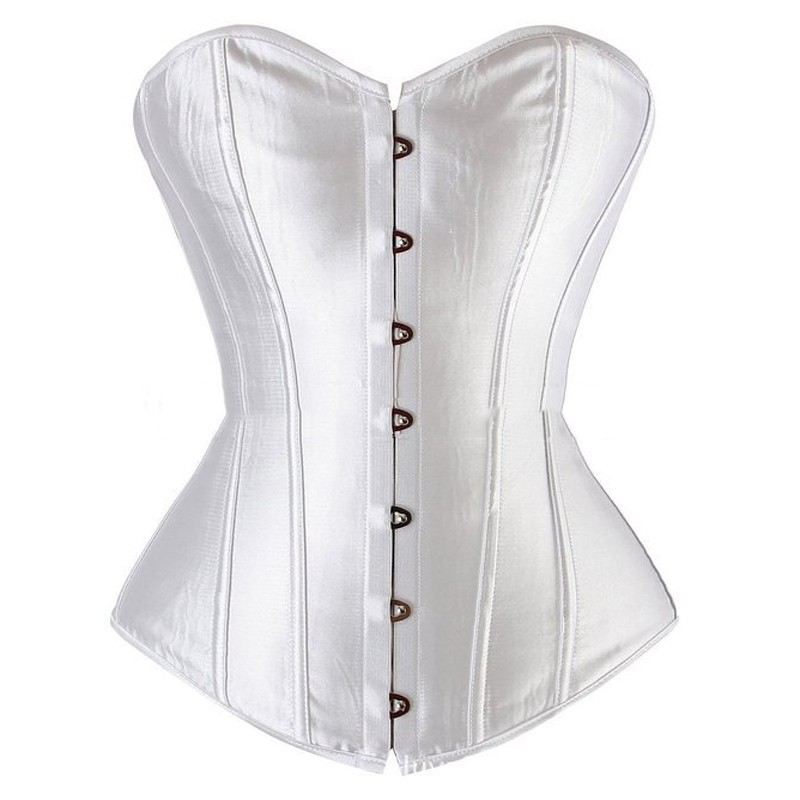 Corset Women S Corset Top Bustiers Waist Corsets Steampunk Overbust Vintage Belly Sheath White Gothi Shopee Indonesia