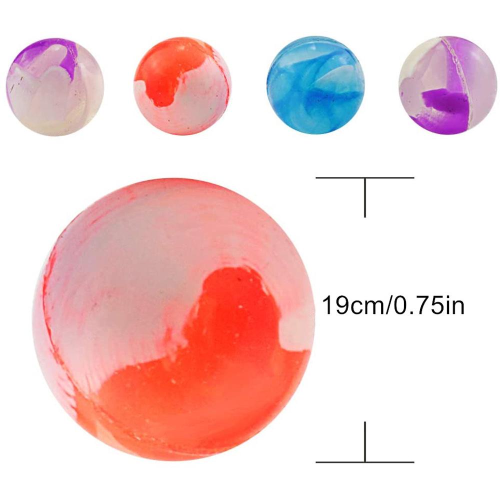 Needway   Bola Pantul Mainan Bola Mainan Mini Lucu Swirl Karet 19mm Neon Bounce Balls