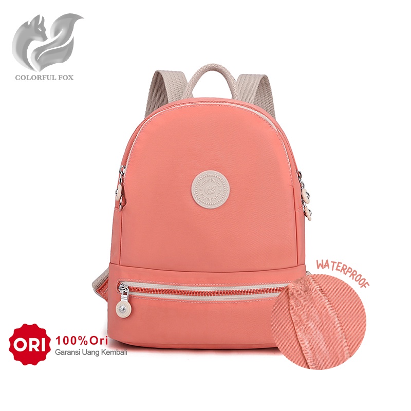 Tas Ransel Wanita COLORFUL FOX 6252 Backpack Wanita Remaja Tas Anti Air WATCHKITE WKOS