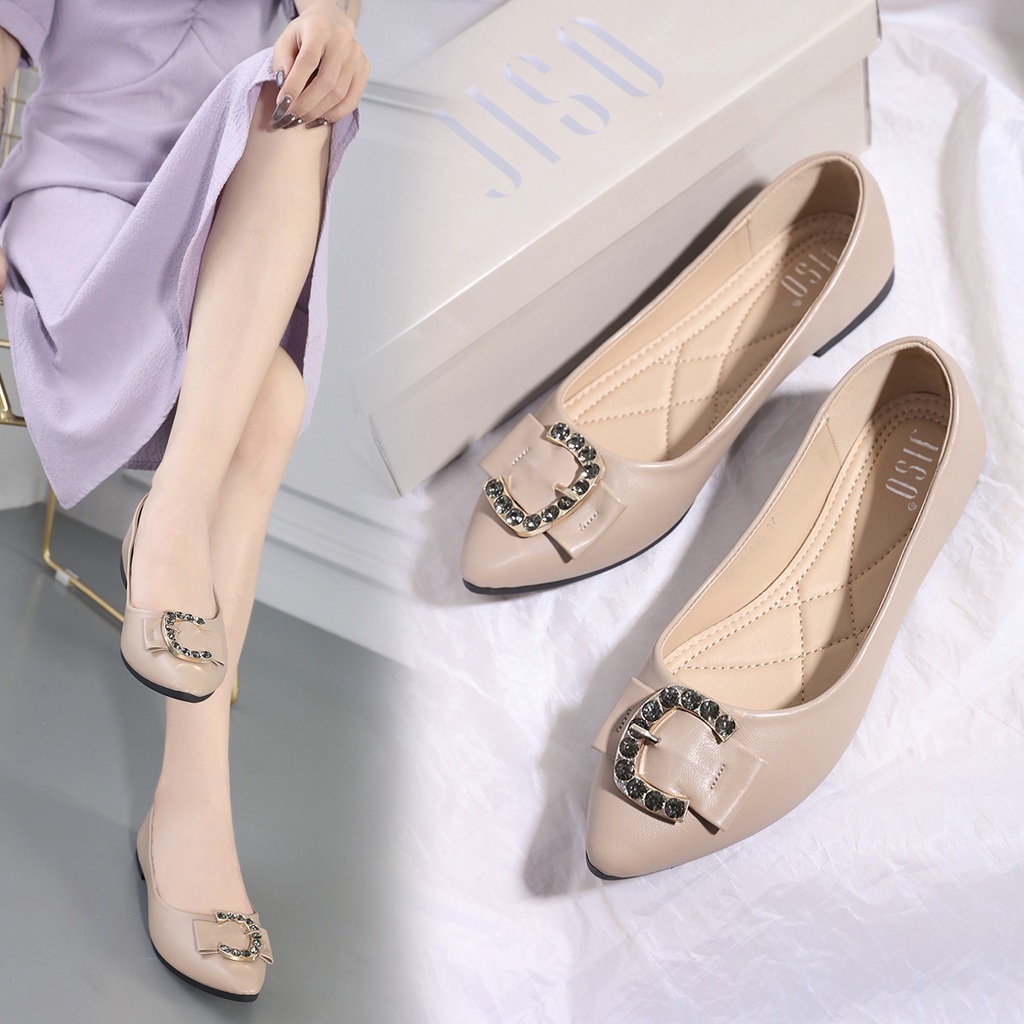 JISO RYONA ANNA-803 Sepatu Flat shoes Wanita Sepatu Kerja Wanita Import